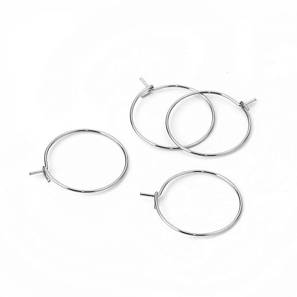 Portapendientes Criollo Acero Inoxidable Plata N&deg;03-20 mm x 5 pares