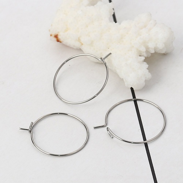 Portapendientes Criollo Acero Inoxidable Plata N&deg;03-20 mm x 5 pares