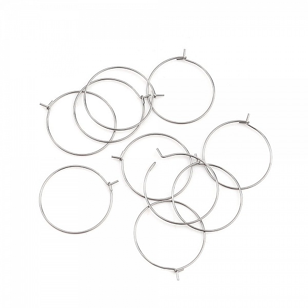 Portapendientes Criollo Plata Acero Inoxidable N&deg;03-30 mm x 5 pares