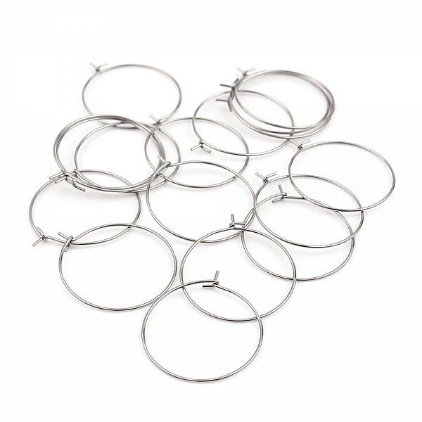 Portapendientes Criollo Plata Acero Inoxidable N&deg;03-30 mm x 5 pares