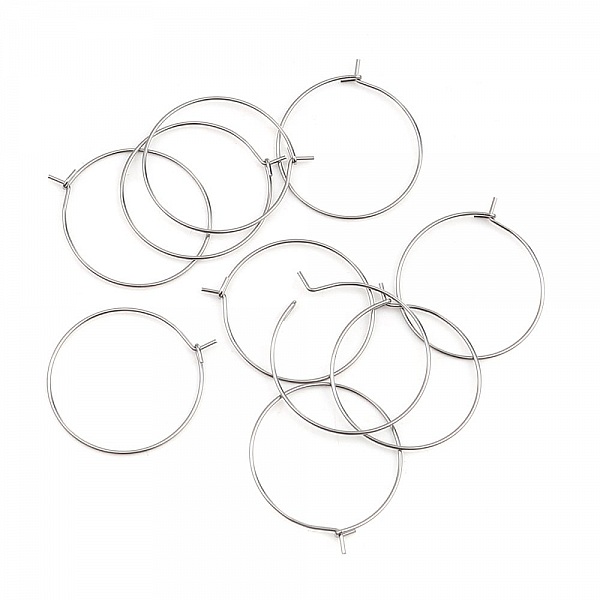 Portapendientes Criollo Acero Inoxidable Plata N&deg;03-35 mm x 5 pares