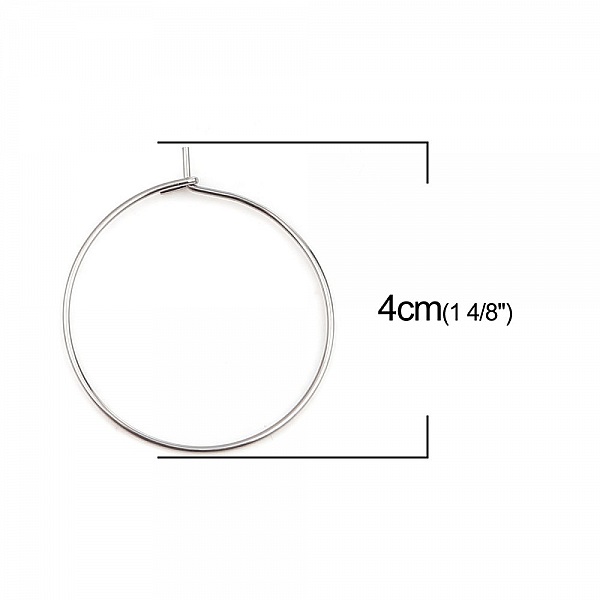 Portapendientes Criollo Acero Inoxidable Plata N&deg;03-35 mm x 5 pares