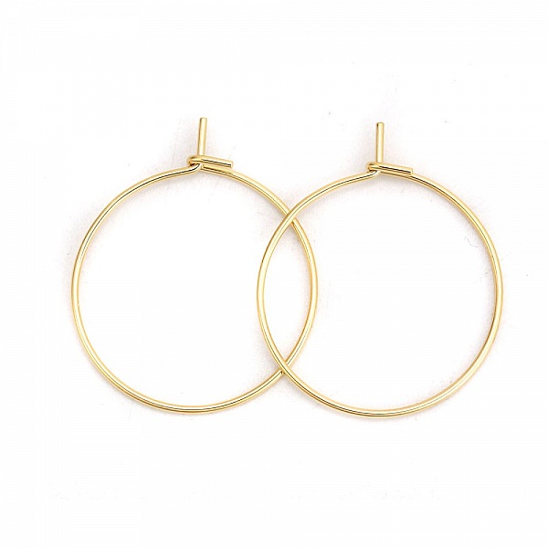 Portapendientes criollo de acero inoxidable dorado N&deg;03-20 mm x 5 pares