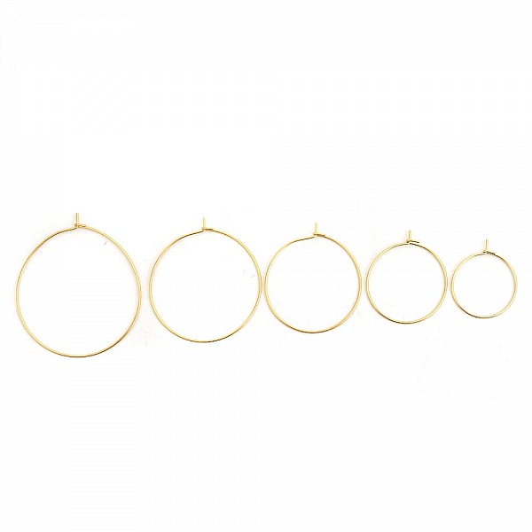 Portapendientes criollo de acero inoxidable dorado N&deg;03-20 mm x 5 pares