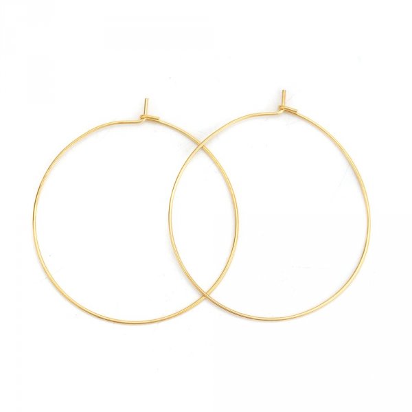 Portapendientes criollo de acero inoxidable dorado N&deg;03-30 mm x 5 pares