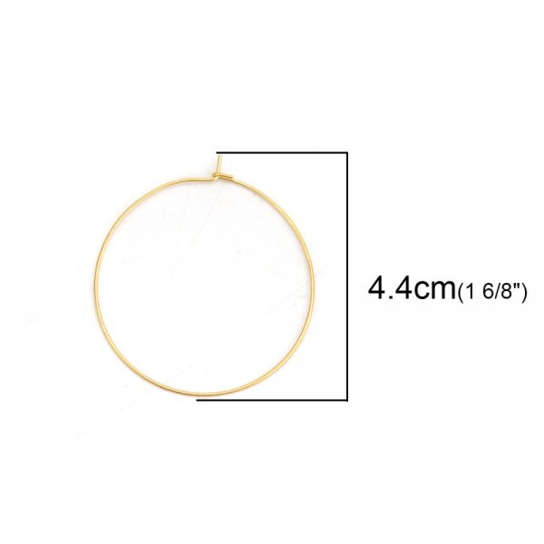 Portapendientes criollo de acero inoxidable dorado N&deg;03-30 mm x 5 pares