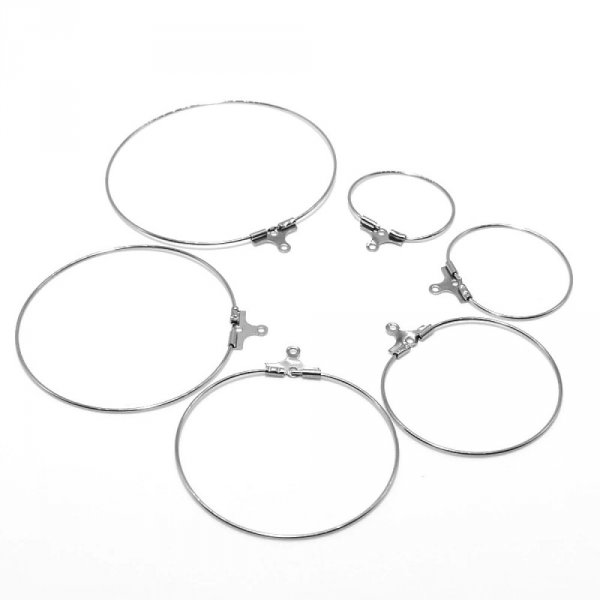 Portapendientes criollo Acero inoxidable N&deg;02-25 mm x 1 par