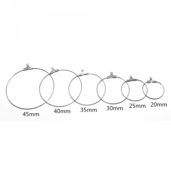 Portapendientes criollo Acero inoxidable N&deg;02-25 mm x 1 par