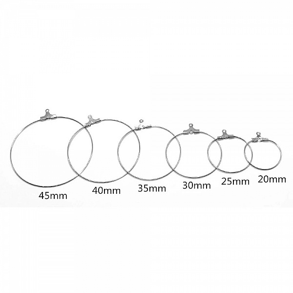 Portapendientes criollo Acero inoxidable N&deg;02-35 mm x 5 pares