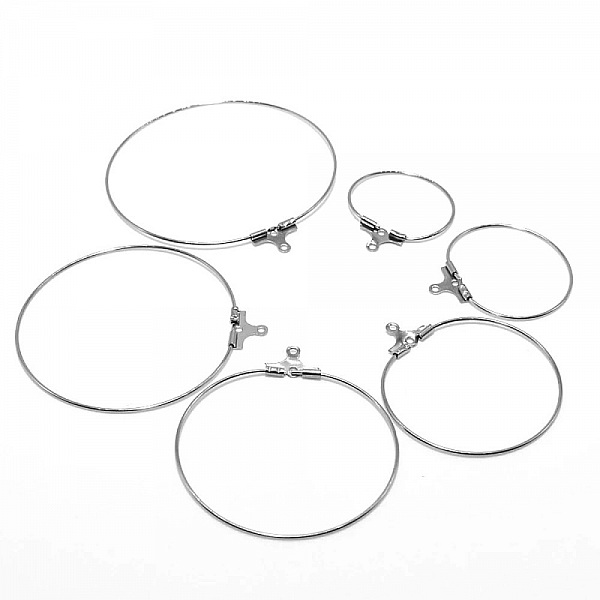 Portapendientes criollo Acero inoxidable N&deg;02-45 mm x 1 par