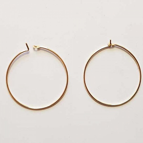 Portapendientes criollo ba&ntilde;ado en oro de 18K N&deg;01-25 mm x 1 par