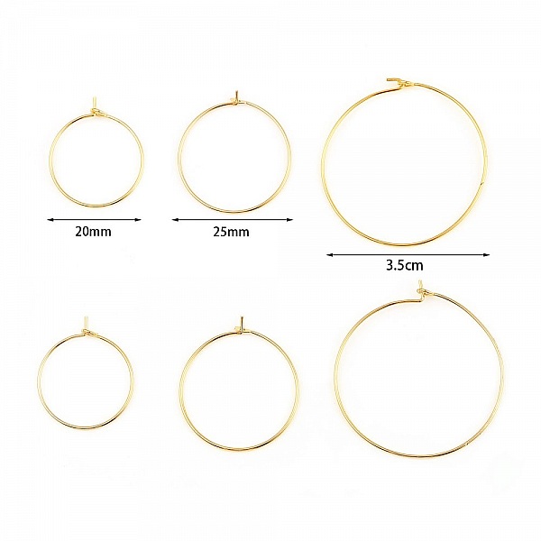 Portapendientes criollo ba&ntilde;ado en oro de 18K N&deg;01-25 mm x 1 par