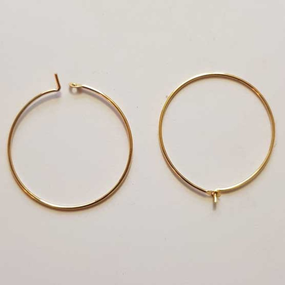 Portapendientes criollo bañado en oro de 18K N°01-25 mm x 1 par