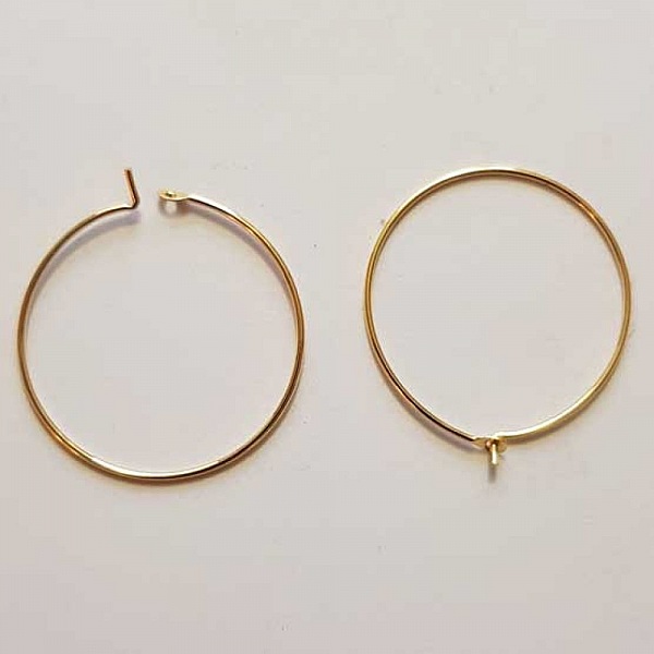 Portapendientes criollo ba&ntilde;ado en oro de 18K N&deg;01-25 mm x 1 par