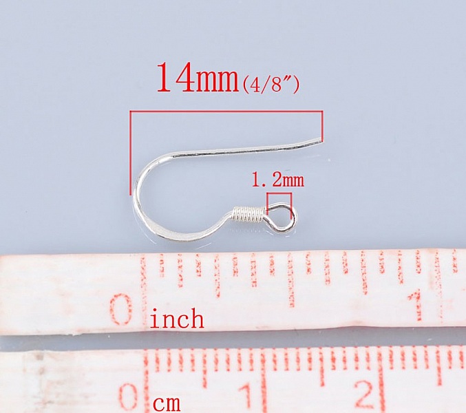 Gancho Portapendientes de Plata 925 N&deg;08 x 1 par