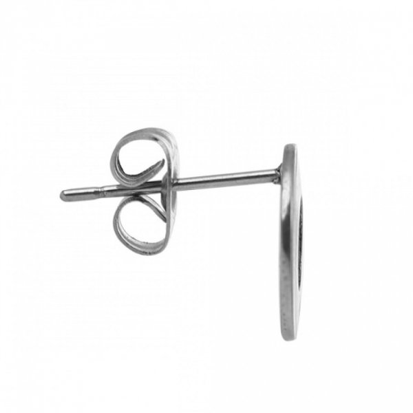 Portapendientes 10 mm acero inoxidable redondo chip N&deg;04 Plata