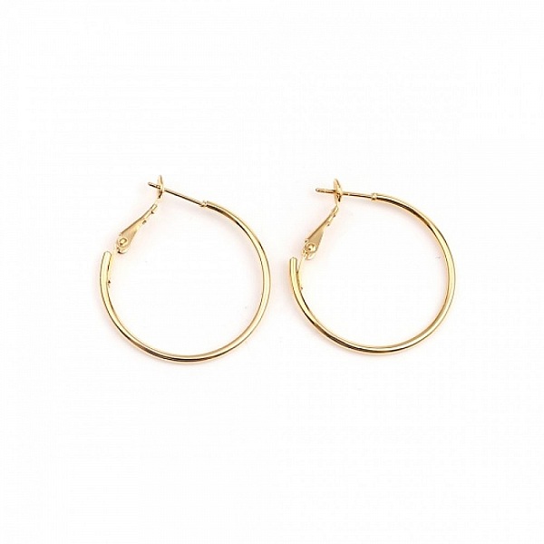 Support Boucle d'oreille Cr&eacute;ole Plaqu&eacute; Or 18K Dor&eacute; N&deg;02-30 mm x 1 paire