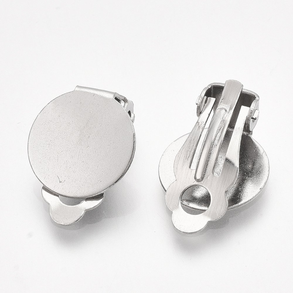 Portapendientes Clips Plata Acero Inoxidable N°02