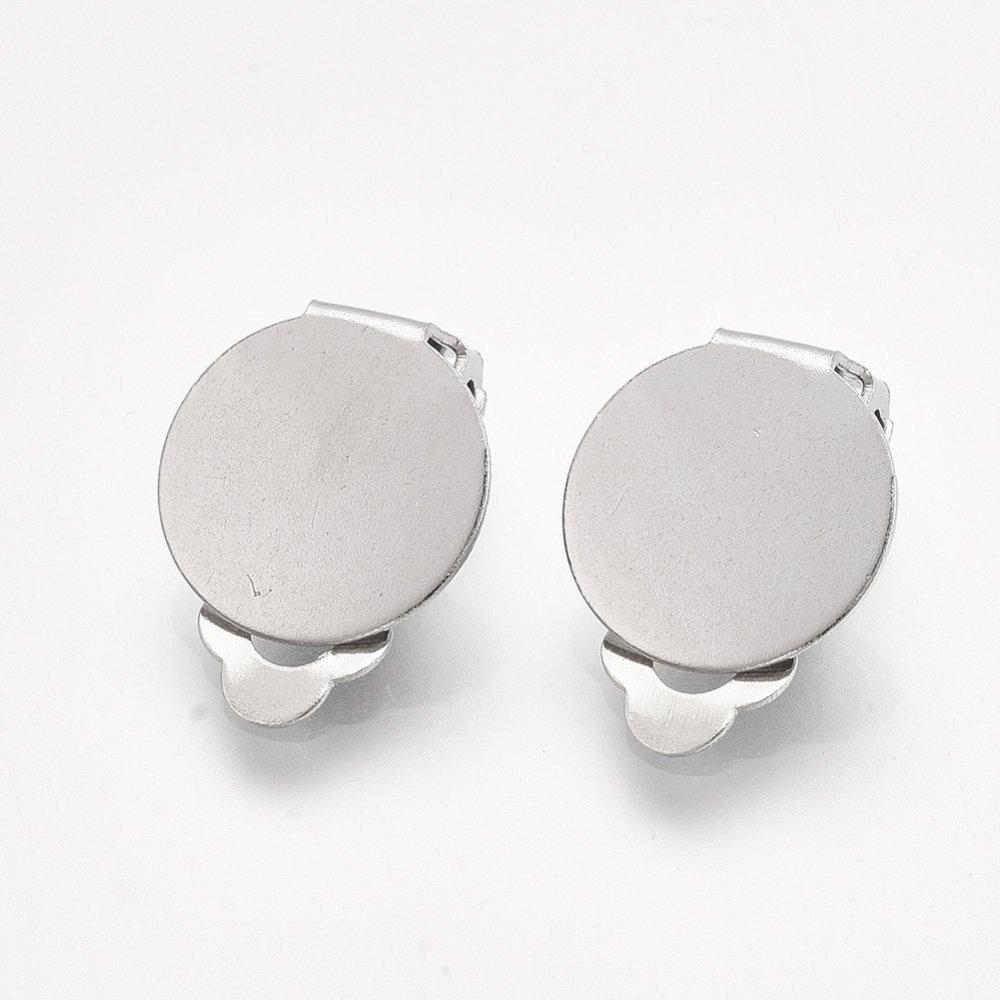 Portapendientes Clips Plata Acero Inoxidable N°02