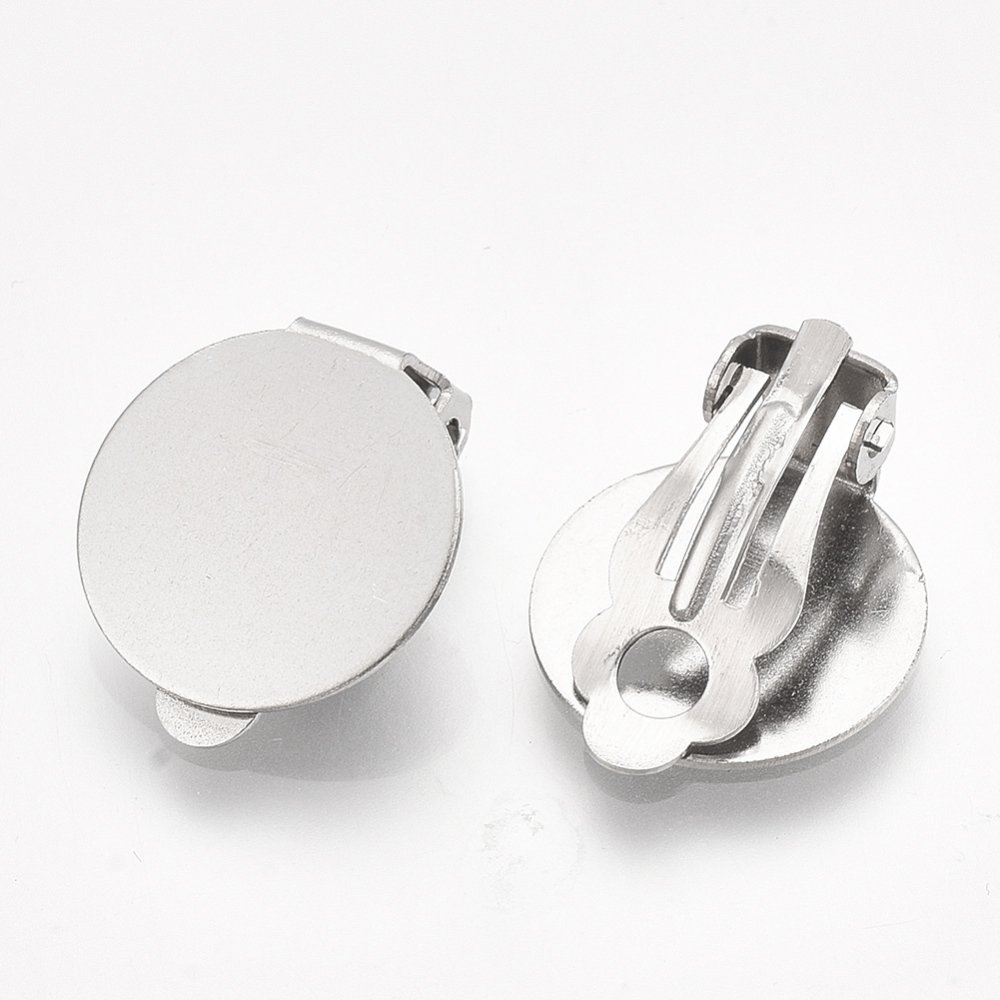 Portapendientes Clips Plata Acero Inoxidable N°01