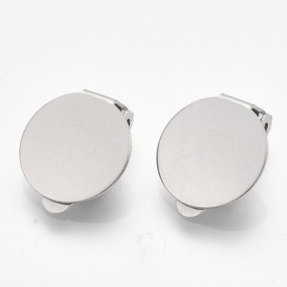 Portapendientes Clips Plata Acero Inoxidable N°01