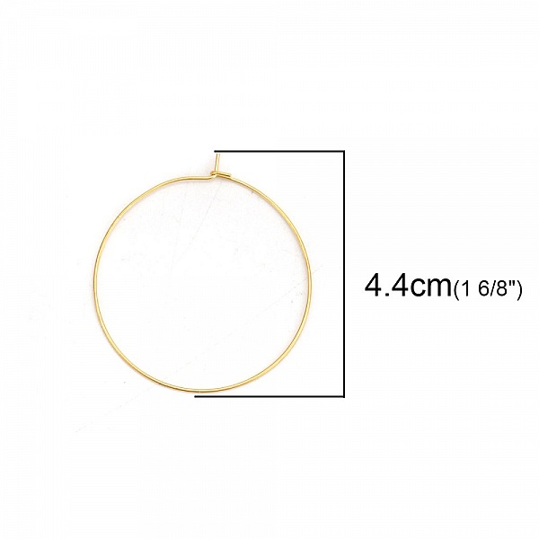 Support Boucle d'oreille Cr&eacute;ole en Acier Inoxydable Dor&eacute; N&deg;03-40 mm x 1 paire