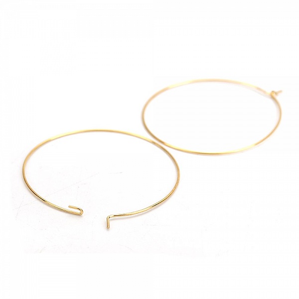 Support Boucle d'oreille Cr&eacute;ole en Acier Inoxydable Dor&eacute; N&deg;03-40 mm x 1 paire