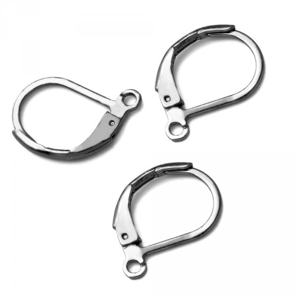 Support Boucle d'oreille Dormeuse Inoxydable N&deg;02 Argent Veilli