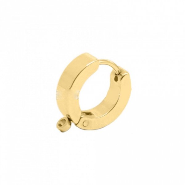 Support Boucle d'oreille Cr&eacute;ole en Acier Inoxydable N&deg;04 x 1 paire Dor&eacute;