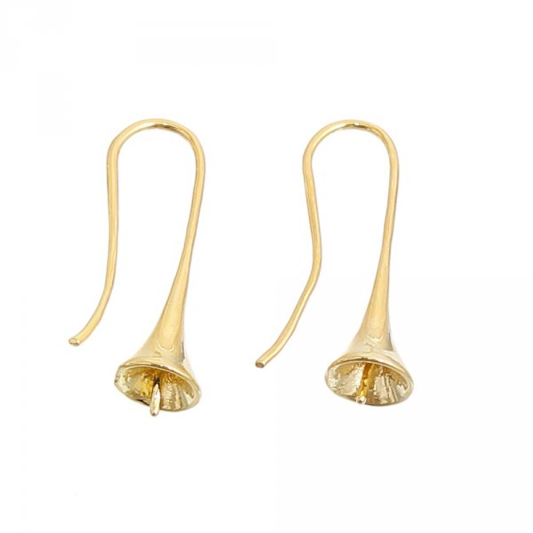 Support Boucle d'oreille pour boule &agrave;&nbsp; garnir x 1 Paire dor&eacute;