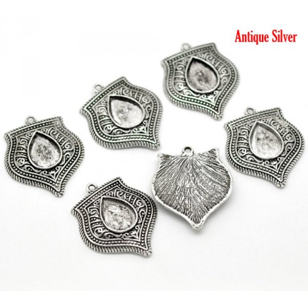 Soporte para gota de cabuj&oacute;n N&deg;01 Plata envejecida