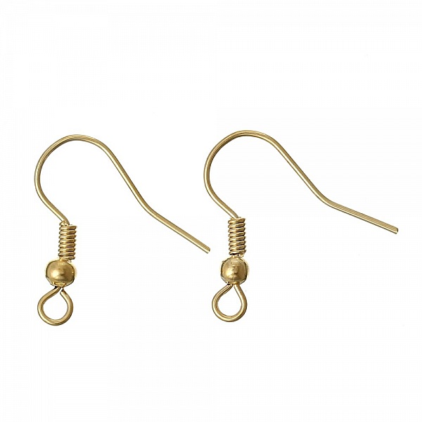 Gancho para pendientes N&deg;24 chapado en oro de 18 K x 2 pares
