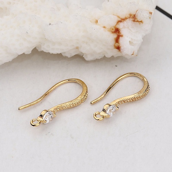 Portapendientes N&deg;25 Gancho chapado en oro y strass