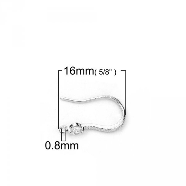 Pendientes N&deg;01 Gancho platinado y strass transparente