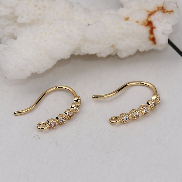 Portapendientes N&deg;29 Gancho chapado en oro y strass