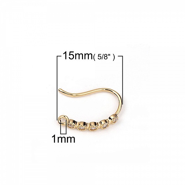 Portapendientes N&deg;29 Gancho chapado en oro y strass