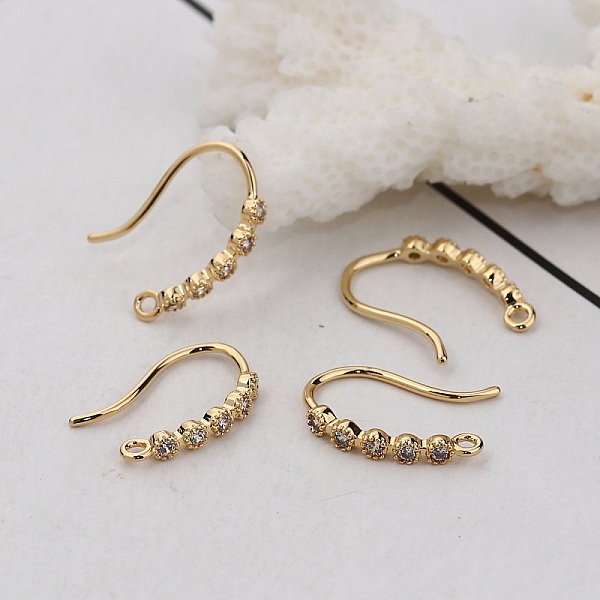 Portapendientes N&deg;29 Gancho chapado en oro y strass