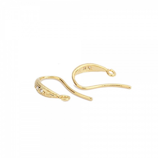 Pendientes N&deg;30 Gancho chapado en oro de 18 quilates y gota de agua