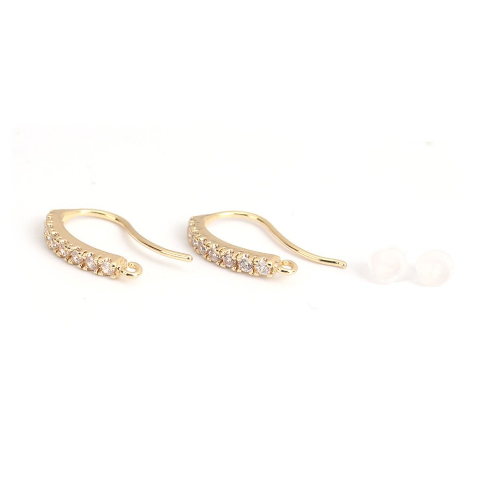 Pendientes N°31 Gancho chapado en oro de 18 quilates y strass transparente