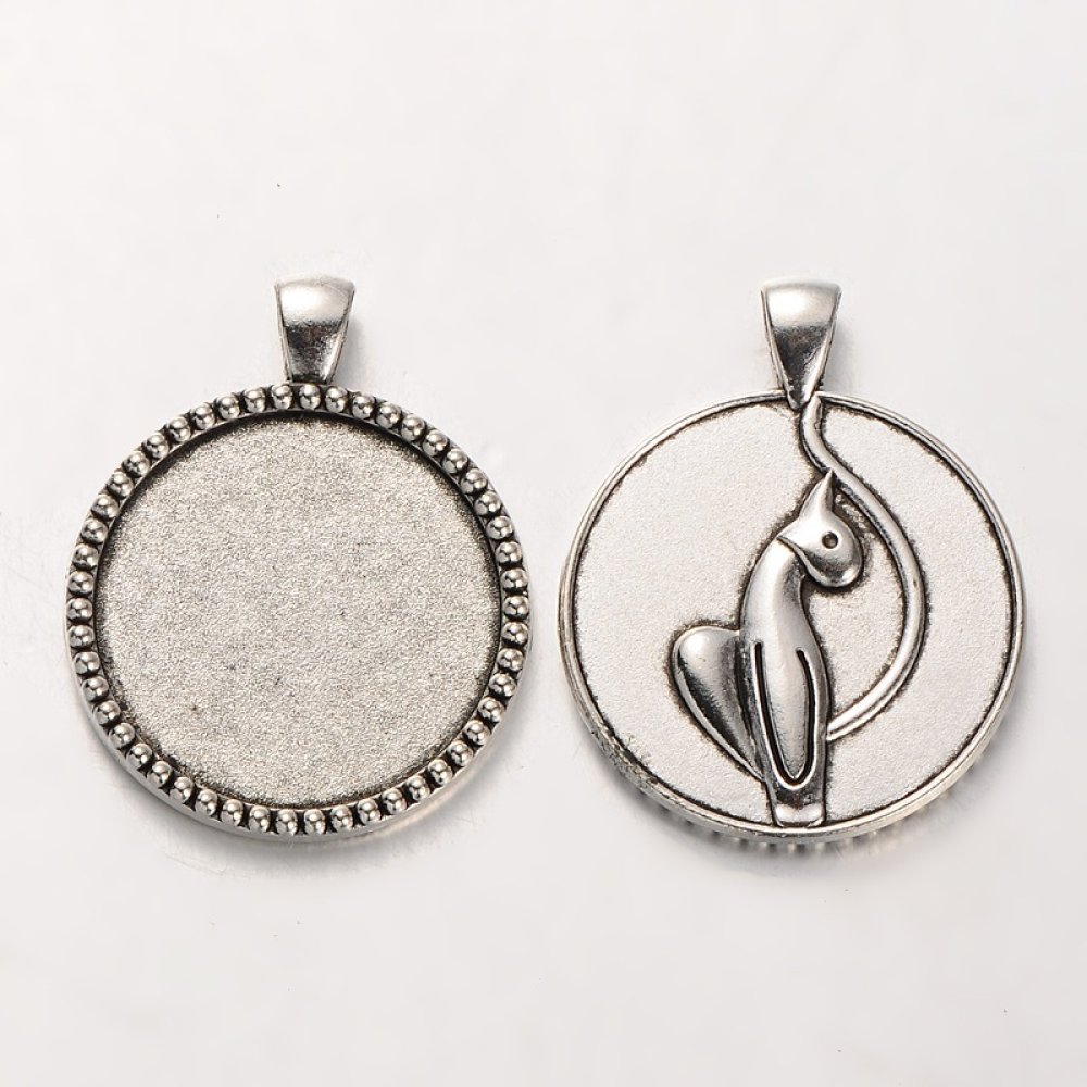 Support cabochon de 30 mm argent, pendentif cabochon 34 AS