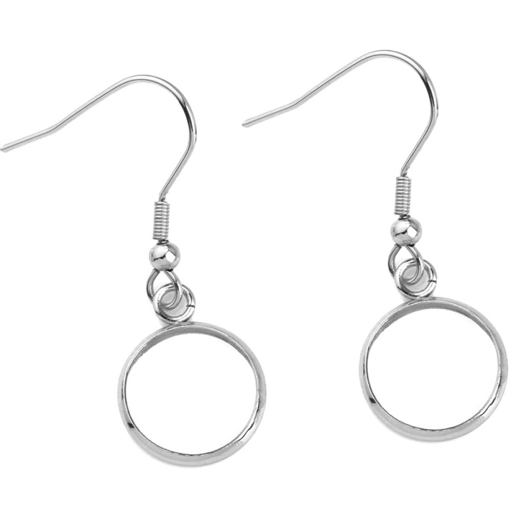 Supports cabochons boucle d'oreille 18 mm N°06 Argent