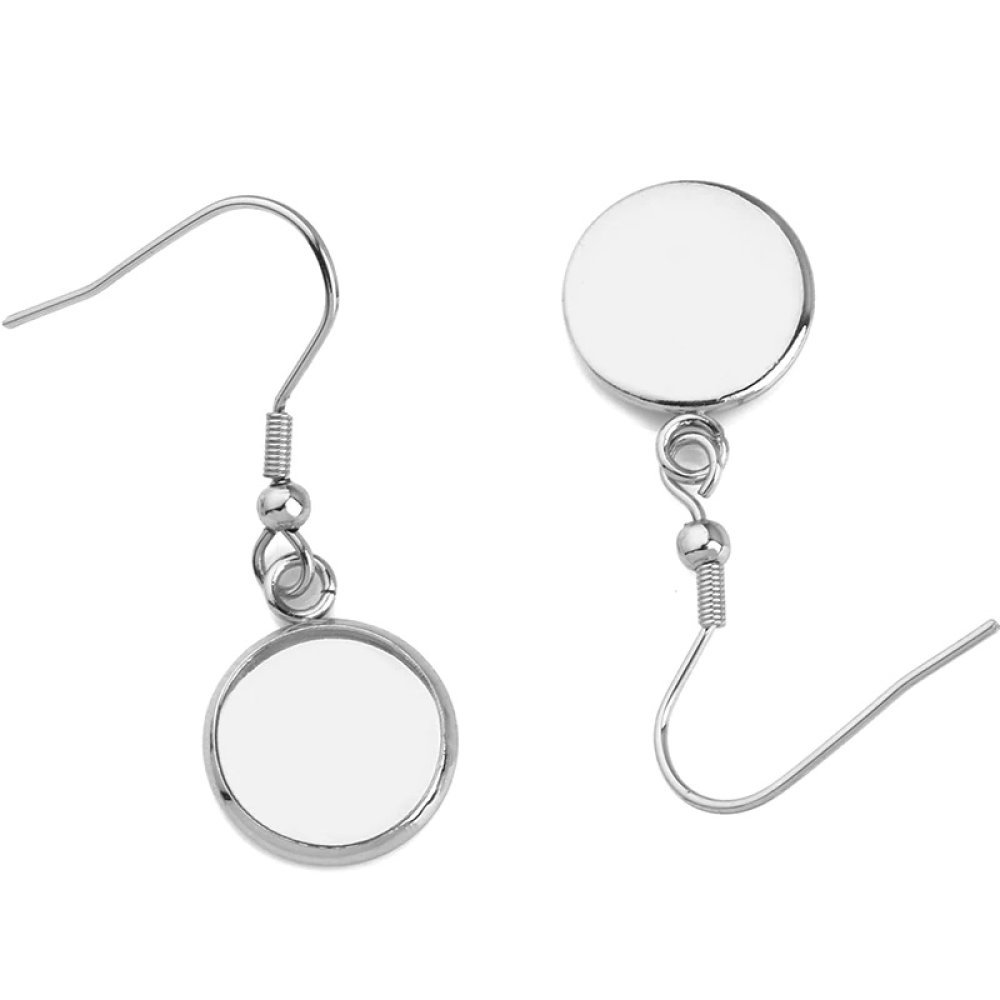 Supports cabochons boucle d'oreille 18 mm N°06 Argent