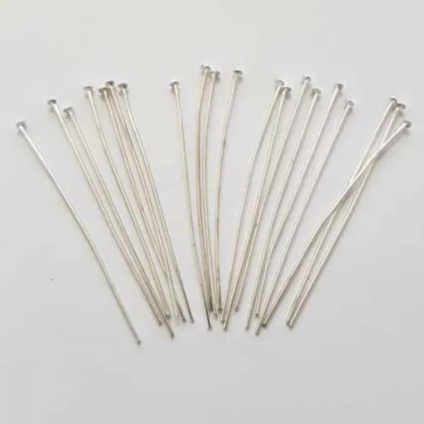 Tige / clou 60mm &agrave; t&ecirc;te plate argent&eacute; x 20 pi&egrave;ces