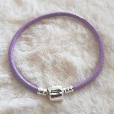 Pulsera Clip Europea Liso 01 DE 15 A 23 CM Violeta