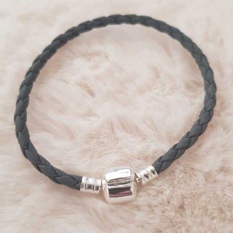 Pulsera Clip Europea Liso 01 DE 15 A 23 CM Gris