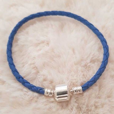 Pulsera de clip trenzada europea Plain 02 DE 15 A 23 CM Azul