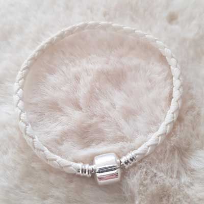 Pulsera Clip Europea Liso 01 DE 15 A 23 CM Blanco 02