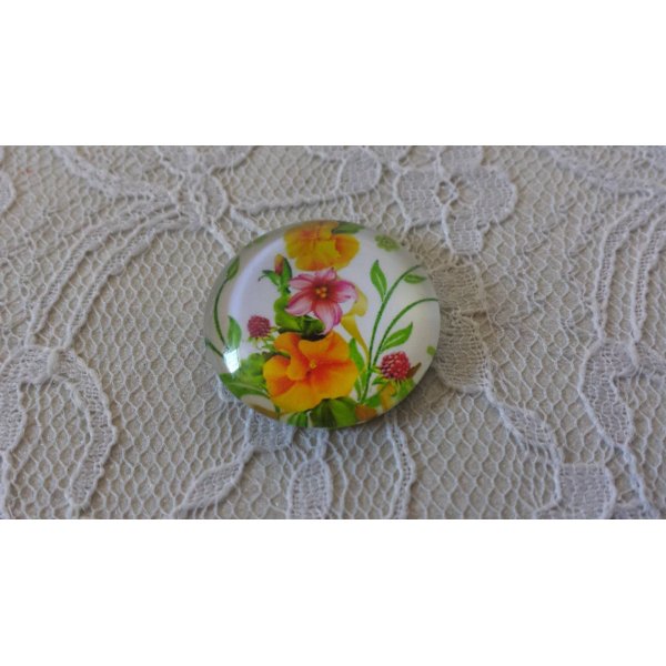 cabuj&oacute;n de cristal redondo 25mm flor 01-028 