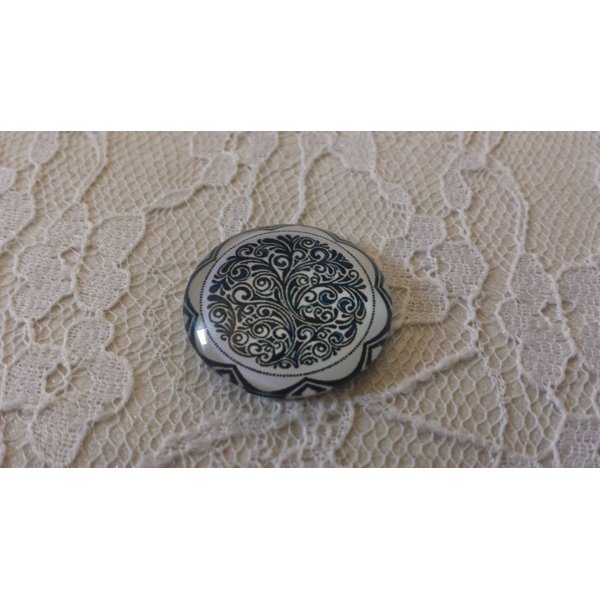 cabuj&oacute;n de cristal redondo 25mm flor 032 