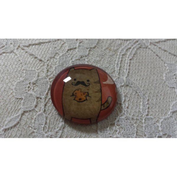 cabuj&oacute;n de cristal redondo 25mm bigote 009 